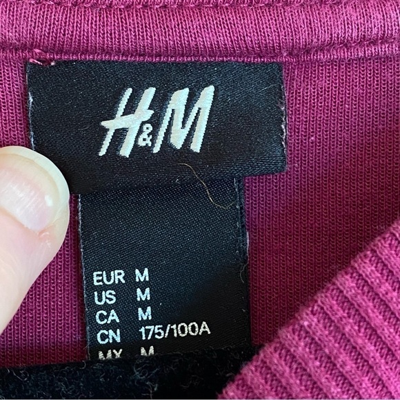 H&M The Weekend Collaboration Maroon sweatshirt top Size Medium M - Picture 2 of 6